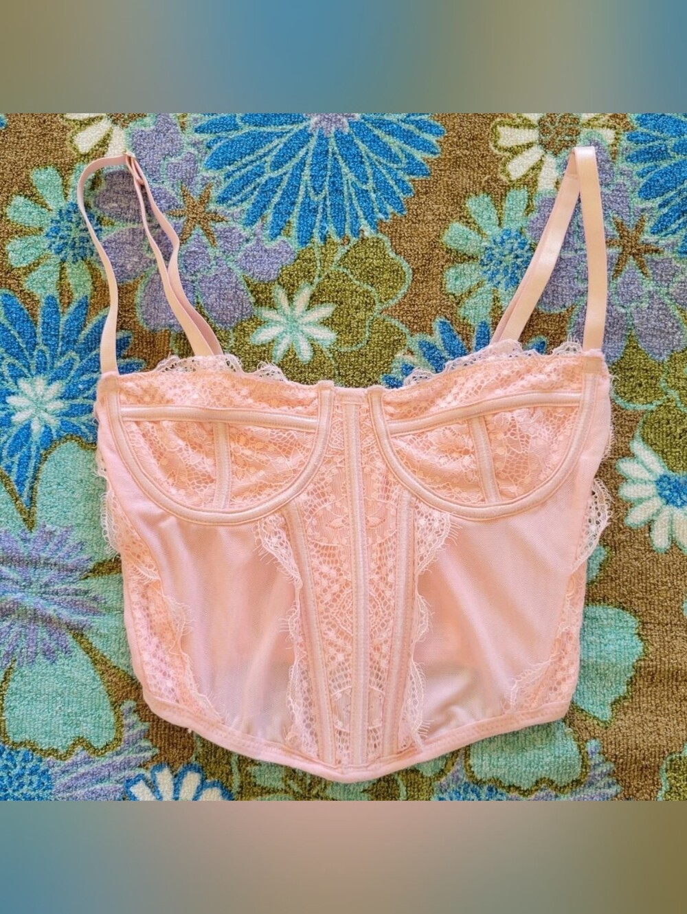 LA Hearts | Light Pink Corset Crop Top